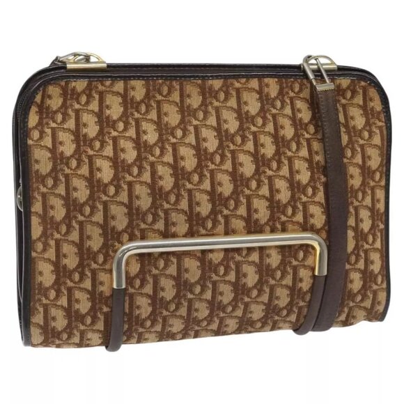 Christian Dior Trotter Canvas Shoulder Bag Brown Auth 114260 - Picture 1 of 16